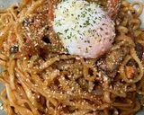 賄い！温玉乗せ！沖縄ナポリタン風焼きそば作り方6写真