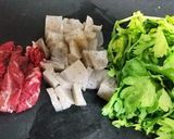 簡単牛肉こんにゃく春菊の炒め物作り方1写真