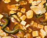チリソースをあわせて簡単●鶏チリ豆腐丼作り方3写真