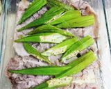 豚こまと茄子、オクラのレンチン蒸し作り方2写真