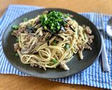 秋の味覚！豚ひき肉とキノコの和風パスタ作り方7写真