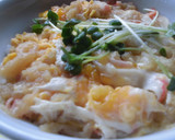 揚げ玉とカニカマの玉子とじ丼♪作り方3写真