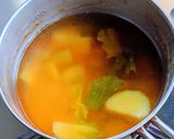 チンゲン菜とじゃがいもの味噌汁作り方5写真