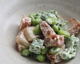 オクラ・枝豆・さつま揚げのマヨからし和え作り方5写真