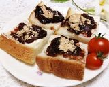 甘い小豆に塩きな粉トースト作り方3写真