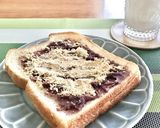 甘い小豆に塩きな粉トースト作り方4写真