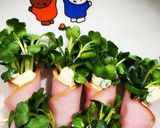 簡単おつまみ　かいわれ ハム巻き♪作り方4写真