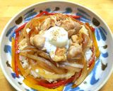 フライパンで簡単◎温泉卵で開花丼・他人丼作り方6写真