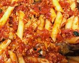ナスと挽肉のパスタ☆まろやかトマト味作り方13写真
