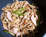 舞茸と万願寺とうがらしの和そばパスタ作り方3写真