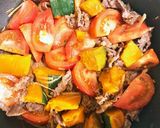 簡単♪かぼちゃと牛肉のジンジャートマト煮作り方5写真