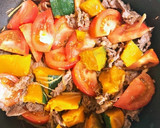 簡単♪かぼちゃと牛肉のジンジャートマト煮作り方5写真