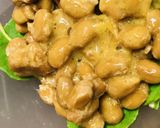 毎日の納豆●鶏皮揚げとあわせ、おつまみ風作り方3写真