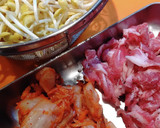 簡単 豆もやし入り豚キムチ炒め作り方1写真