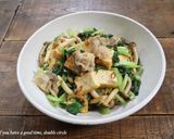 豚肉と厚揚げ小松菜のピリ辛味噌炒め作り方10写真