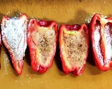 赤ピーマンで鶏ささみのタタキ詰め♪作り方4写真