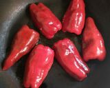 赤ピーマンで鶏ささみのタタキ詰め♪作り方5写真