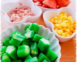 トマトとオクラにツナコーンで中華風サラダ作り方2写真