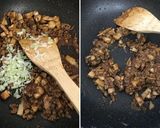 麻婆的な餡を焼そばに掛ける汁なし担々麺風作り方4写真