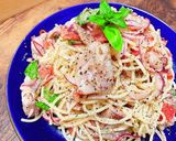 鮪とバジルトマトの冷製パスタ作り方9写真