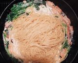 絶品☆サーモンと青菜のクリームパスタ作り方5写真