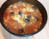 トマトとチーズ・しめじ・卵のお味噌汁作り方5写真