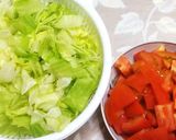 トマトとレタスのめんつゆ胡麻ドレサラダ作り方1写真