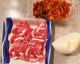キムチ豚生姜焼き丼作り方1写真