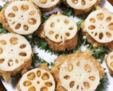 鶏ひき肉と蓮根の揚げたん〜季節の野菜添え作り方7写真