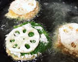 鶏ひき肉と蓮根の揚げたん〜季節の野菜添え作り方8写真