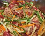 ごま油香る牛バラ炒めの中華風味作り方4写真