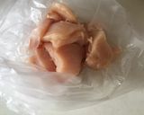 鶏胸肉で照り焼きチキン〜薄力粉ver.作り方1写真