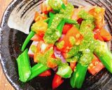 まぐろと夏野菜のジェノベーゼ作り方7写真