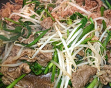 牛肉ともやしニラとえのきのオイスター炒め作り方2写真