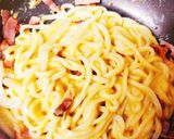 昆布茶が決めて！絶品うどんカルボナーラ作り方4写真