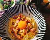 昆布茶が決めて！絶品うどんカルボナーラ作り方5写真