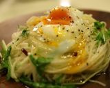 そうめんのペペロンチーノ温玉のせ作り方8写真