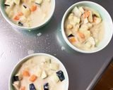 レンジ味噌ミルクスープ豚こまのせドーム蒸作り方6写真