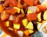 レンジ温野菜トリプルトマト甘酢チャンプル作り方15写真