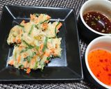 簡単節約！もっちりニラ豆腐チヂミたれ2種作り方3写真