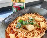 48種の濃い野菜ジュース♡簡単魚介パスタ作り方4写真