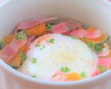 ベーコンとかぼちゃと卵のレンチンココット作り方4写真