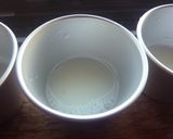 野菜ジュースと牛乳で　赤富士寒天作り方2写真