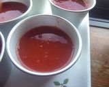 野菜ジュースと牛乳で　赤富士寒天作り方3写真
