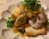 厚揚げと豚肉とナスのおろしぽん酢かけ*+作り方12写真