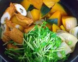 カボチャとごぼう天の煮物～肉じゃが風～作り方4写真
