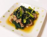 レンジで簡単小松菜と豚肉の鶏ガラしょうゆ作り方2写真