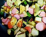 茄子と魚肉ソーセージのピリ辛味噌炒め♪作り方4写真