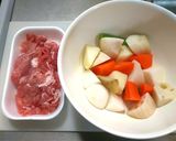 豚こまと和風野菜◎素麺のビネガー煮仕立て作り方1写真