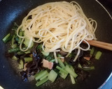 黒きくらげと小松菜の和風パスタ作り方12写真